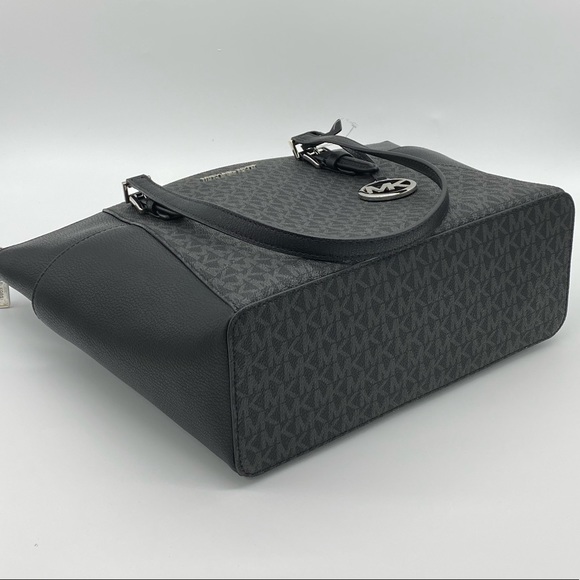 MICHAEL KORS CHARLOTTE LARGE TOP ZIP TOTE BLACK - Picture 13 of 16